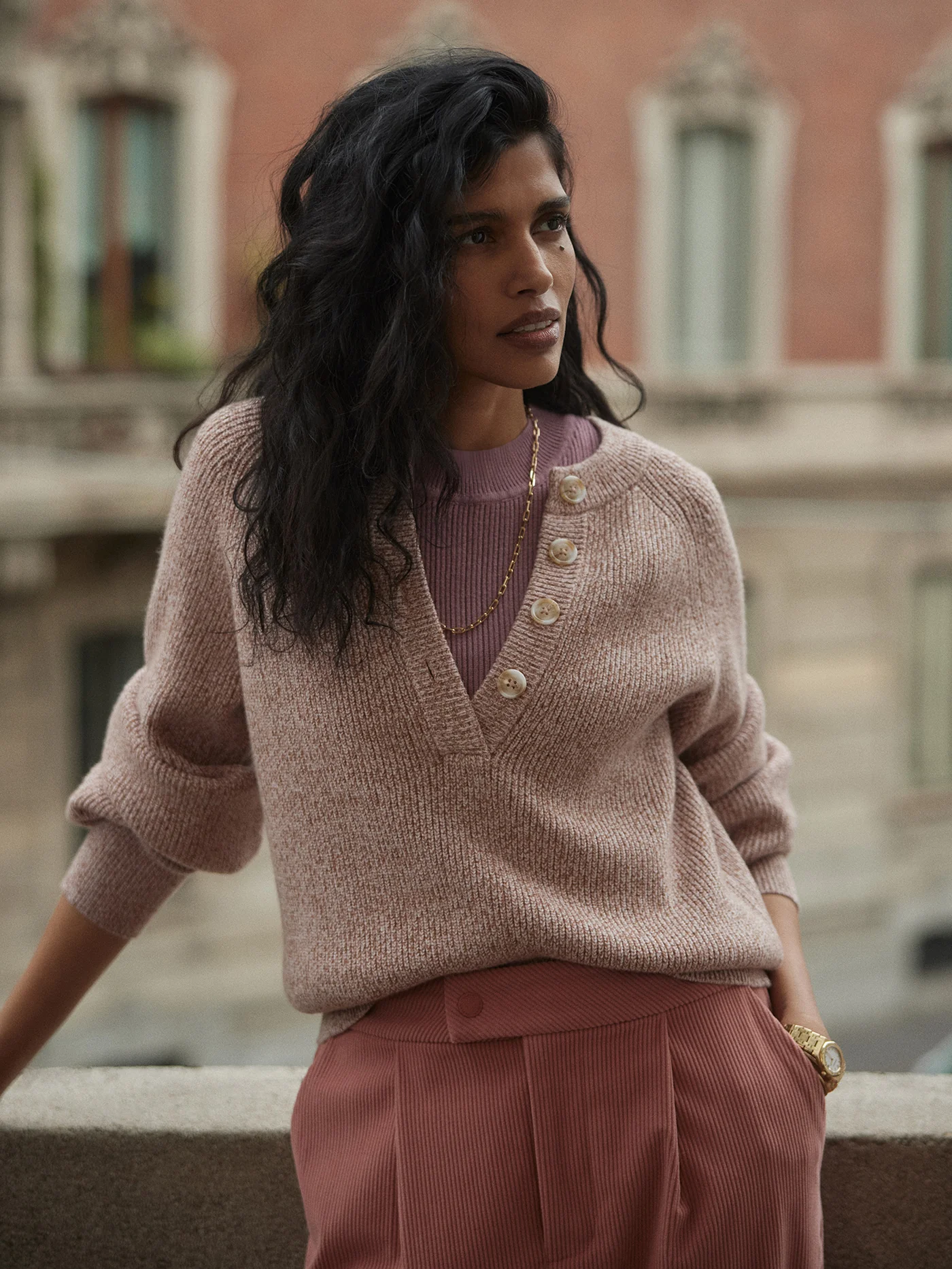 Kennings Mock Placket Knit