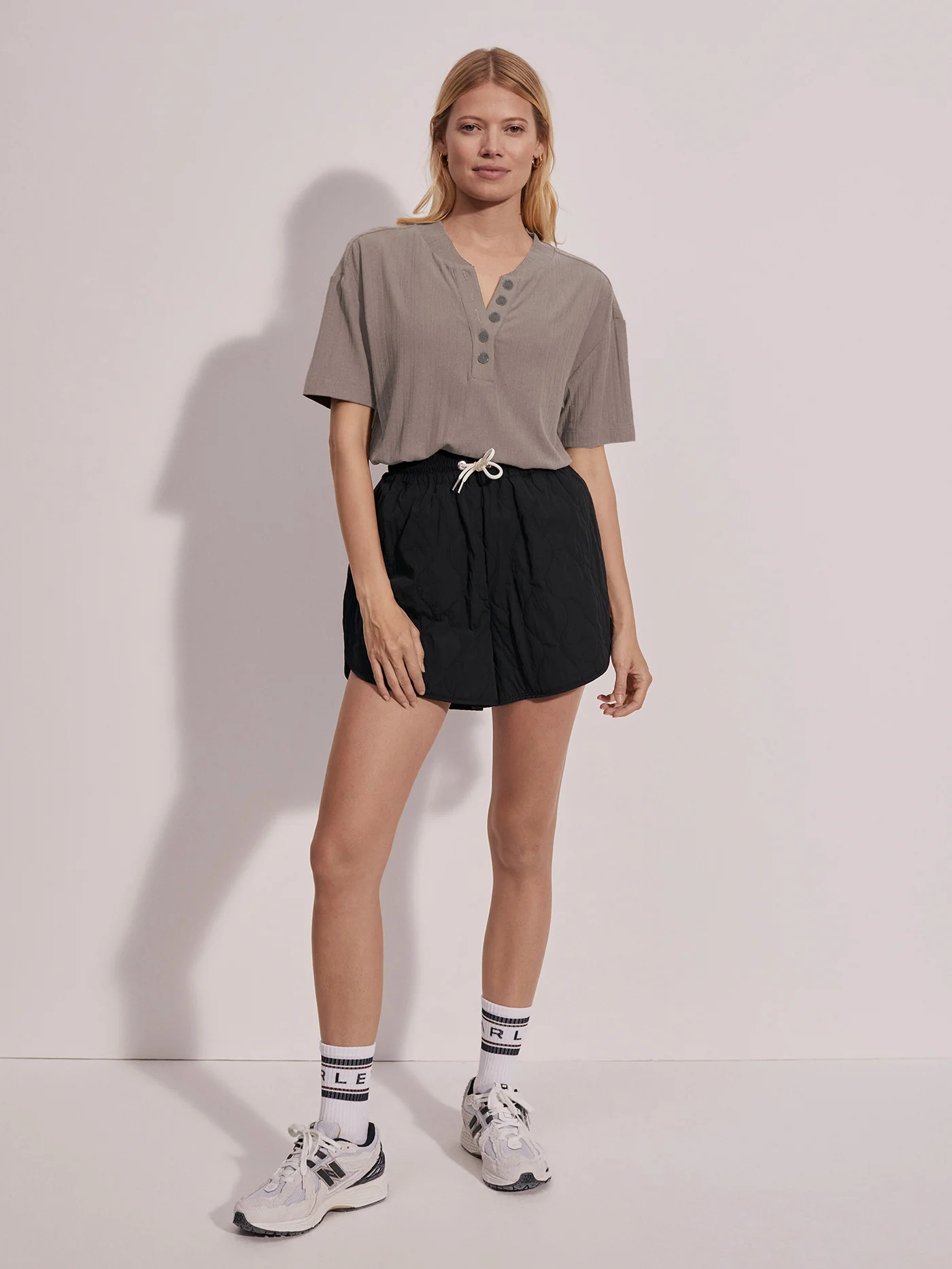 Kasey Mock Placket Rib Tee
