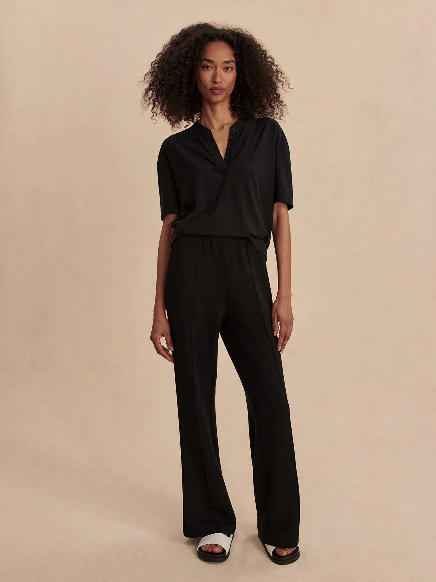 Kasey Mock Placket Rib Tee 10 Kasey Mock Placket Rib Tee