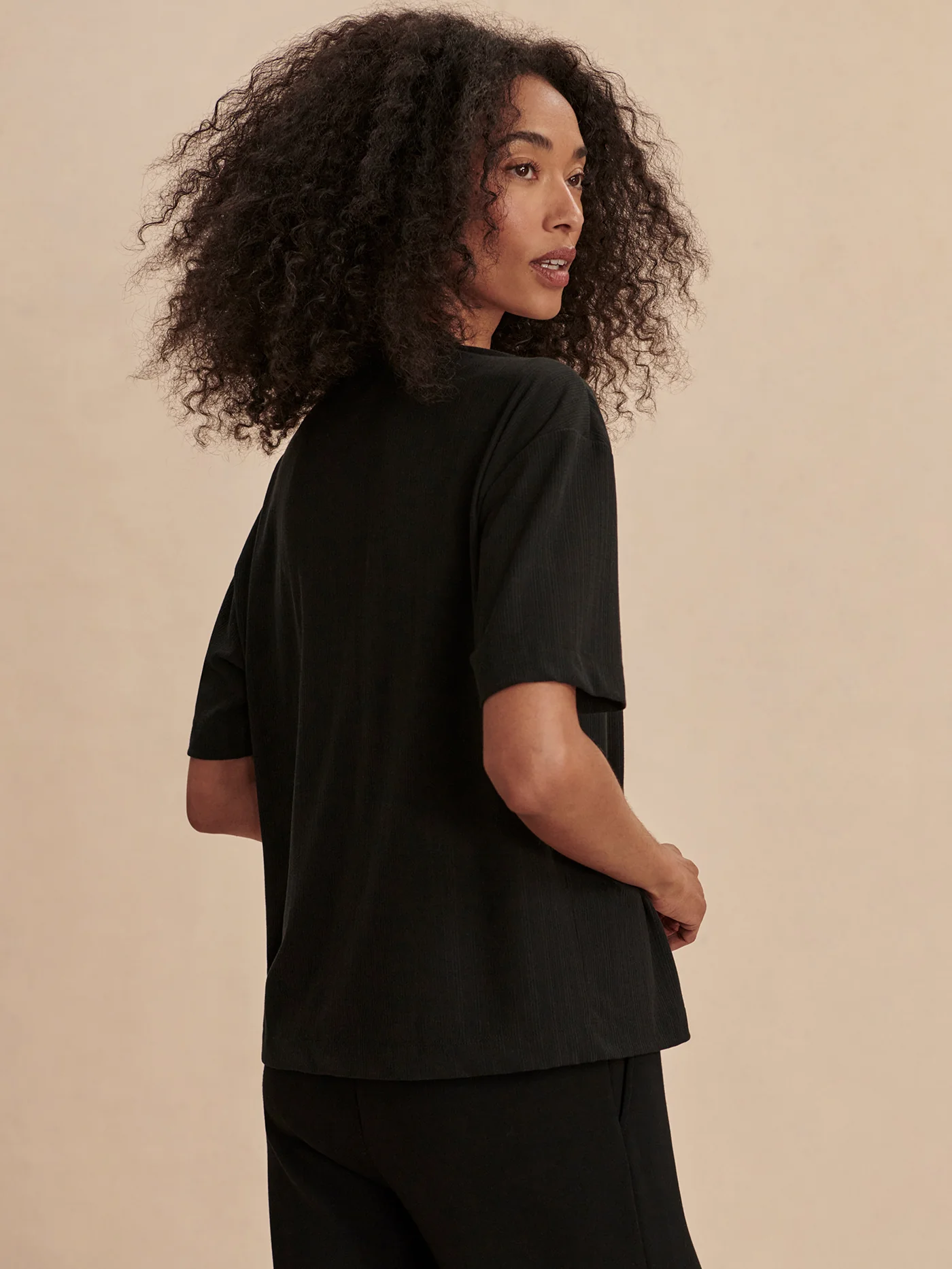 Kasey Mock Placket Rib Tee 12 Kasey Mock Placket Rib Tee