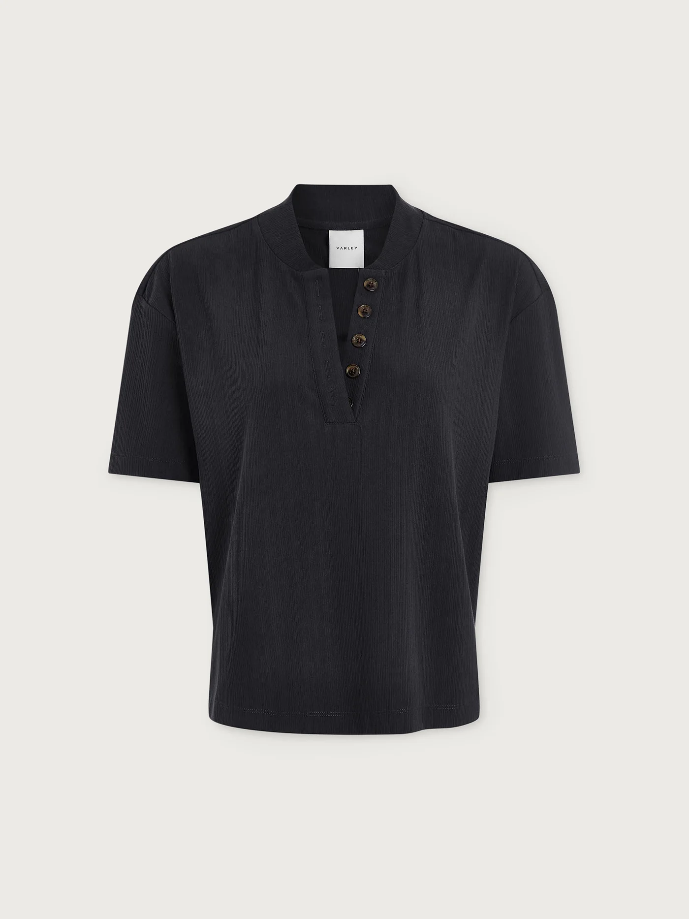 Kasey Mock Placket Rib Tee 14 Kasey Mock Placket Rib Tee