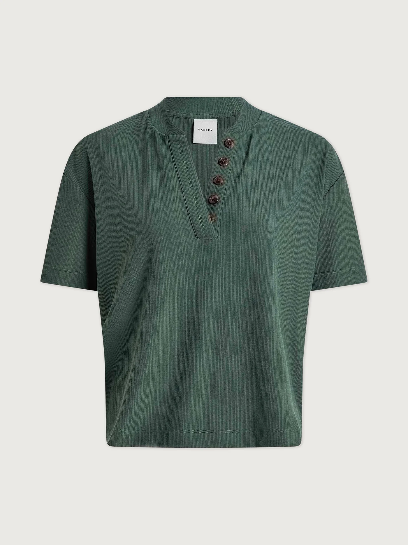 Kasey Mock Placket Rib Tee 19 Kasey Mock Placket Rib Tee