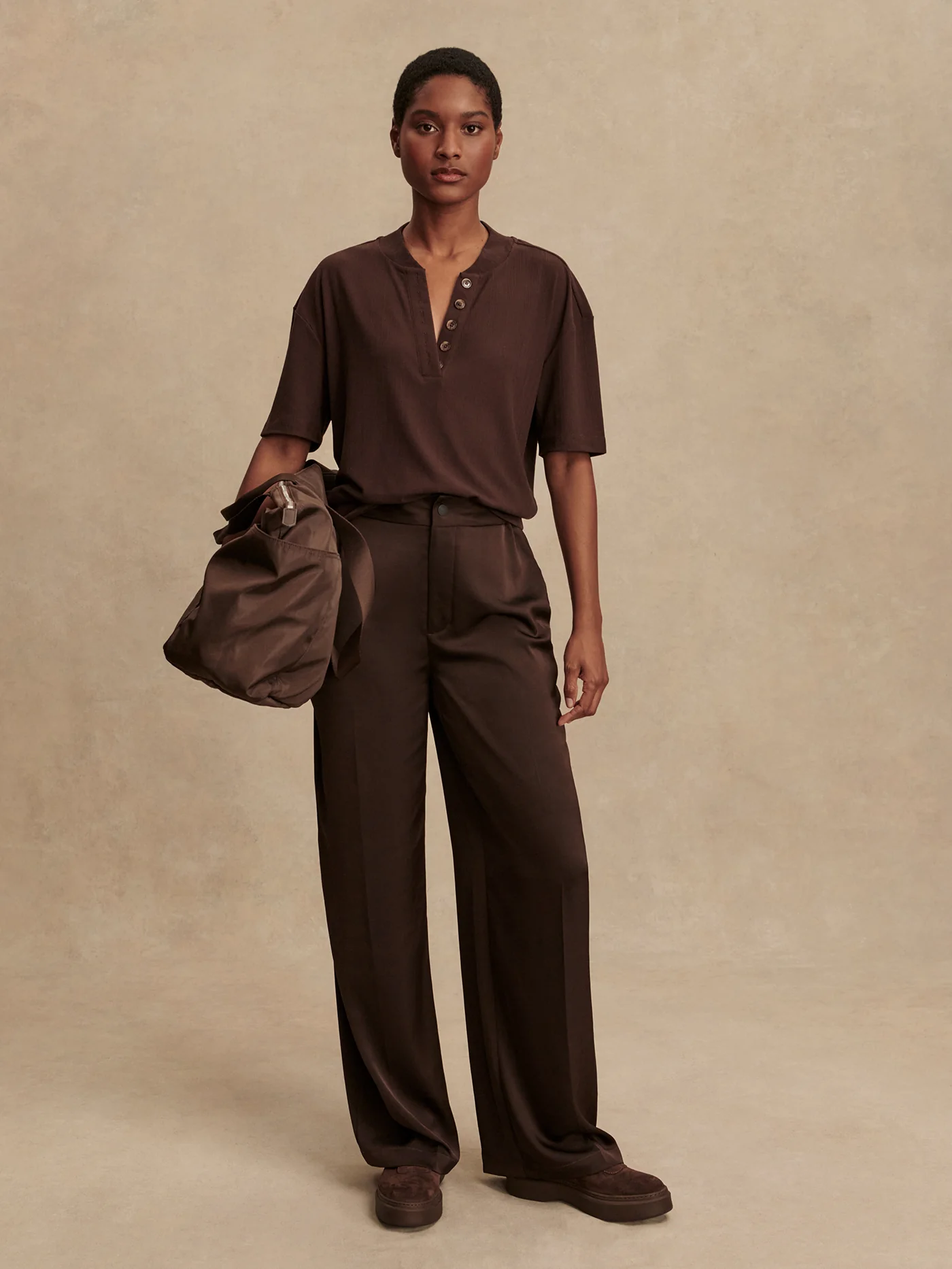 Kasey Mock Placket Rib Tee 21 Kasey Mock Placket Rib Tee