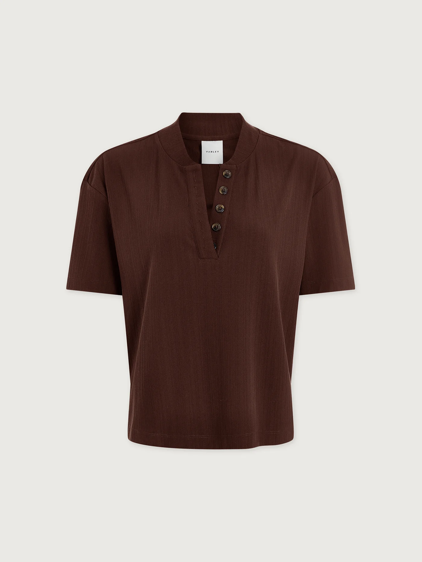 Kasey Mock Placket Rib Tee 24 Kasey Mock Placket Rib Tee
