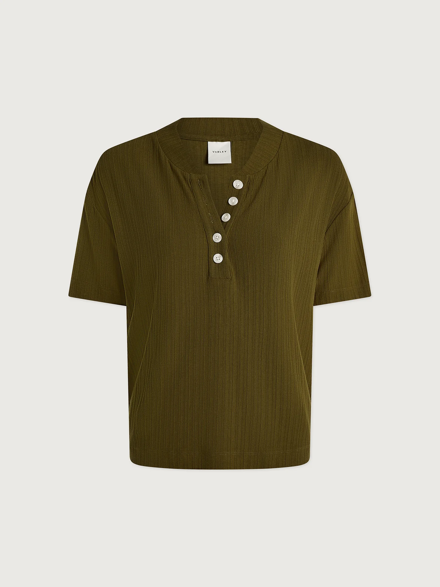 Kasey Mock Placket Rib Tee 28 Kasey Mock Placket Rib Tee