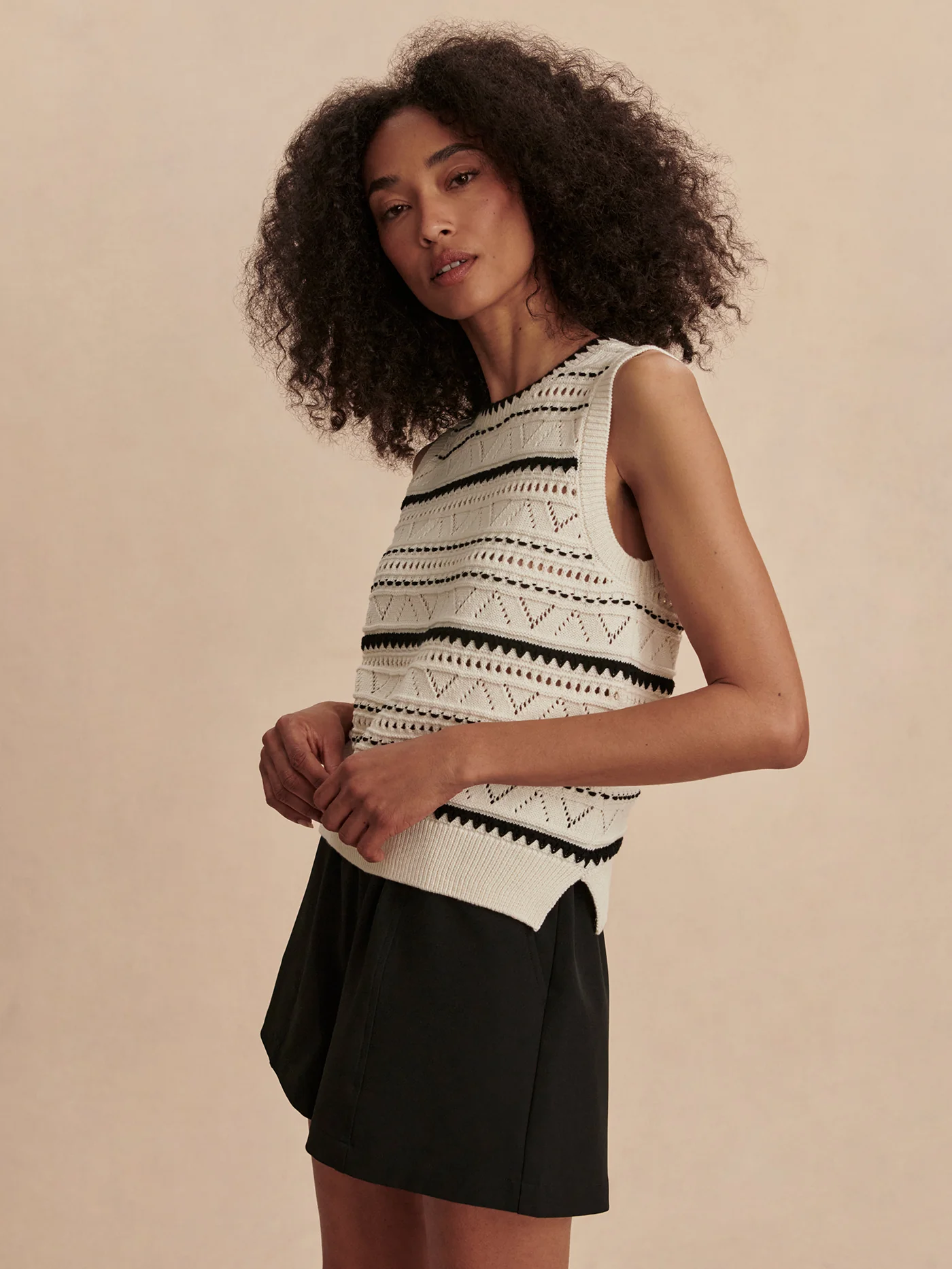 Athena Pointelle Knit Vest 3 Athena Pointelle Knit Vest