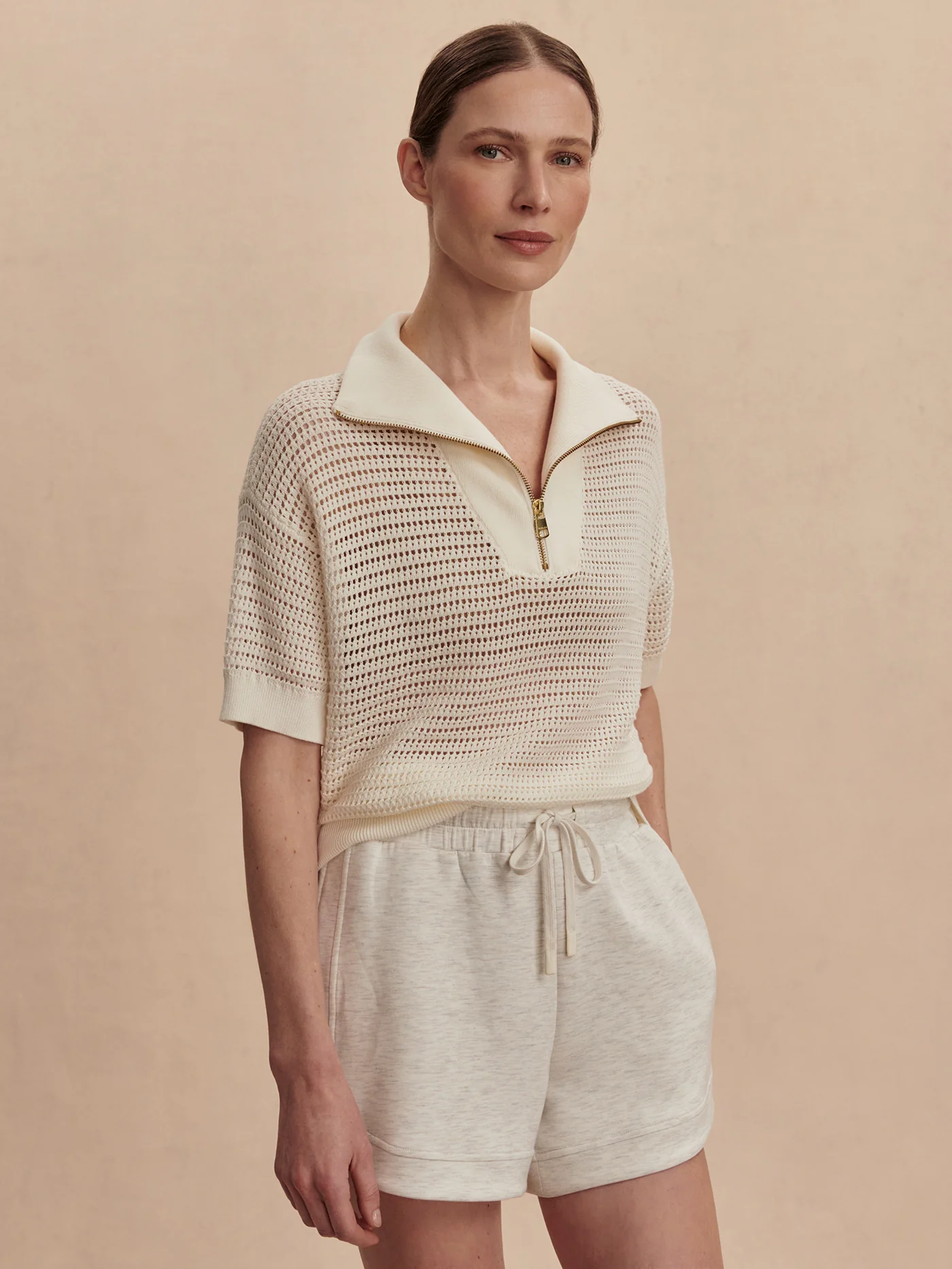 Nali Half Zip Knit Top