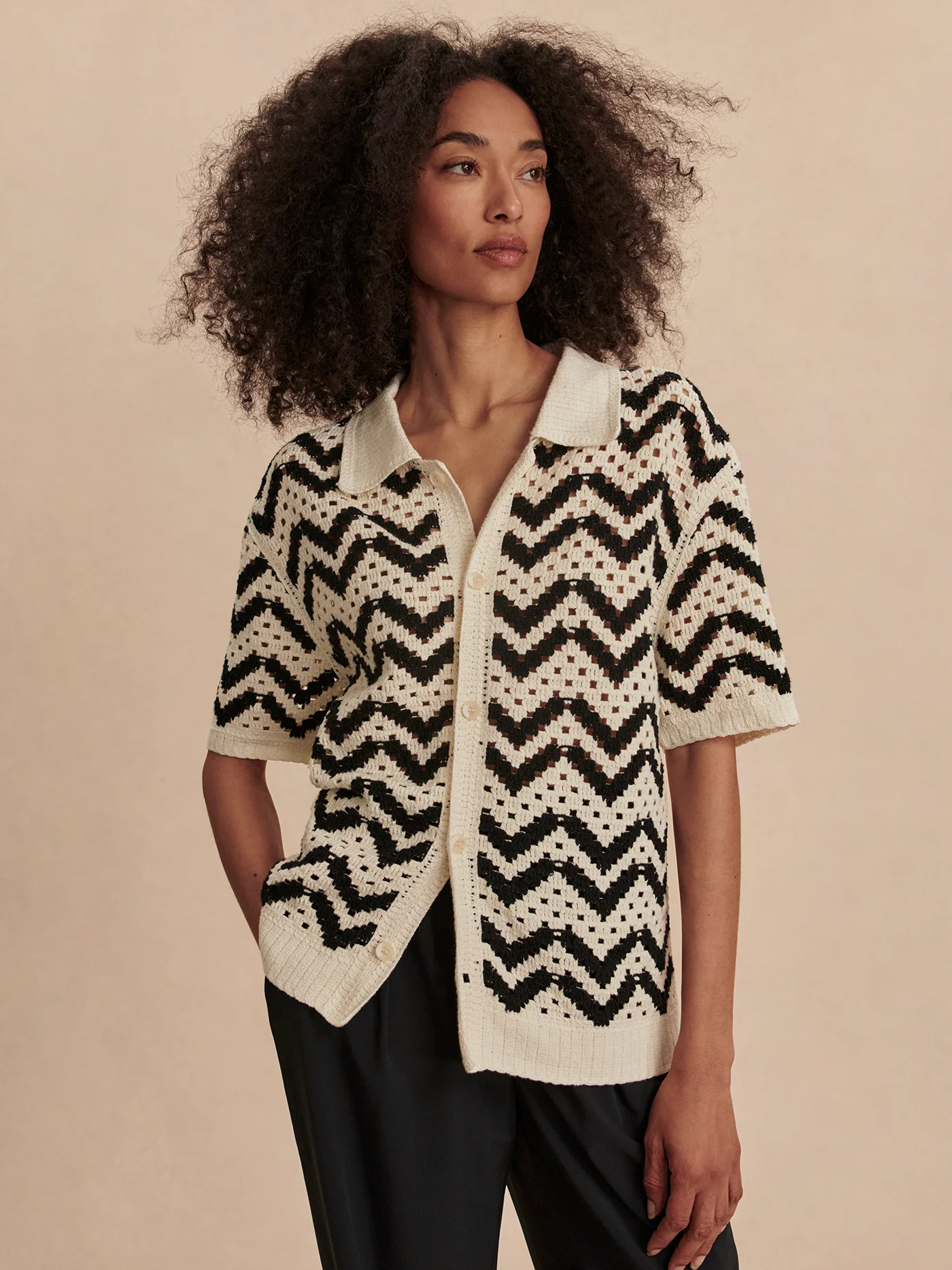 Anais Crochet Polo Shirt 3 Anais Crochet Polo Shirt
