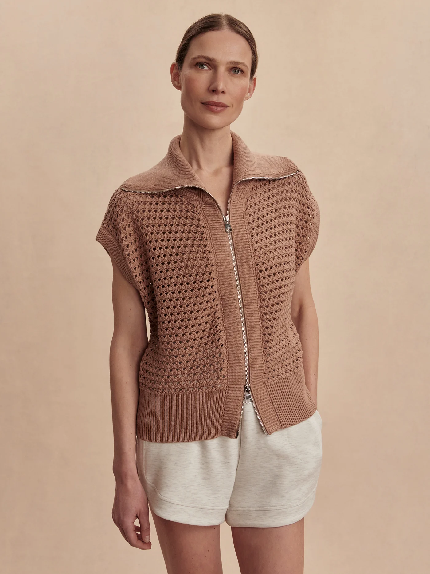 Liliana Sleeveless Zip-Through Knit