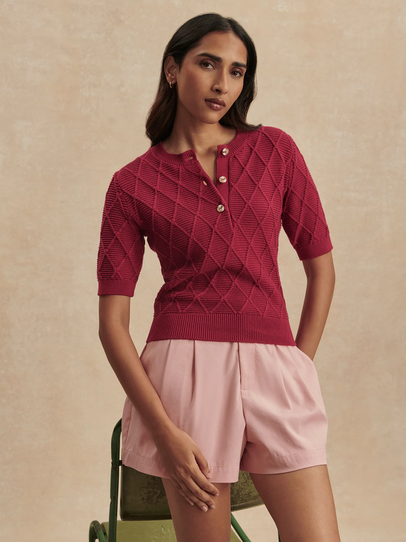 Merryn Diamond Knit Top