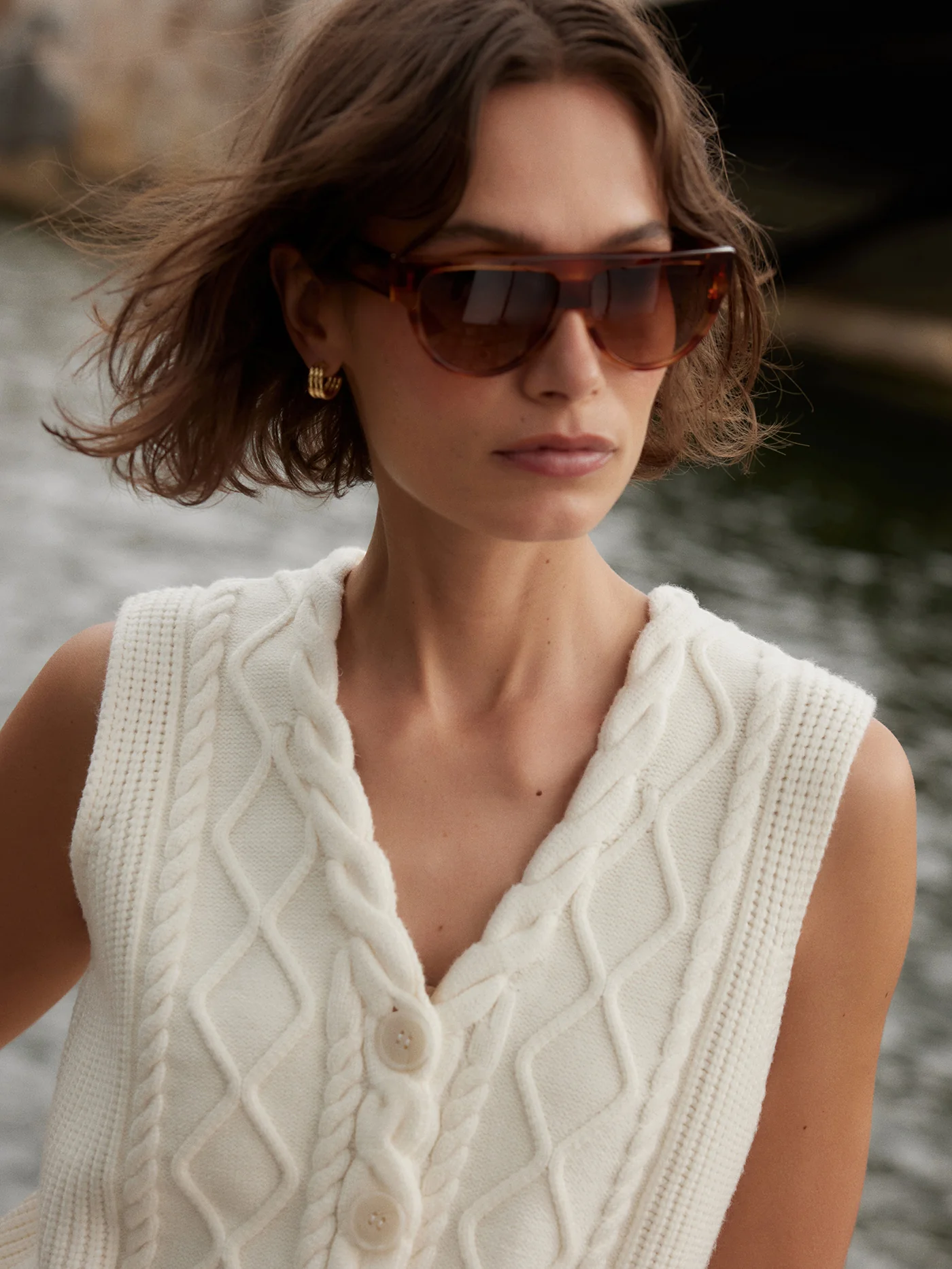 Tatyana Cable Knit Vest 2 Tatyana Cable Knit Vest
