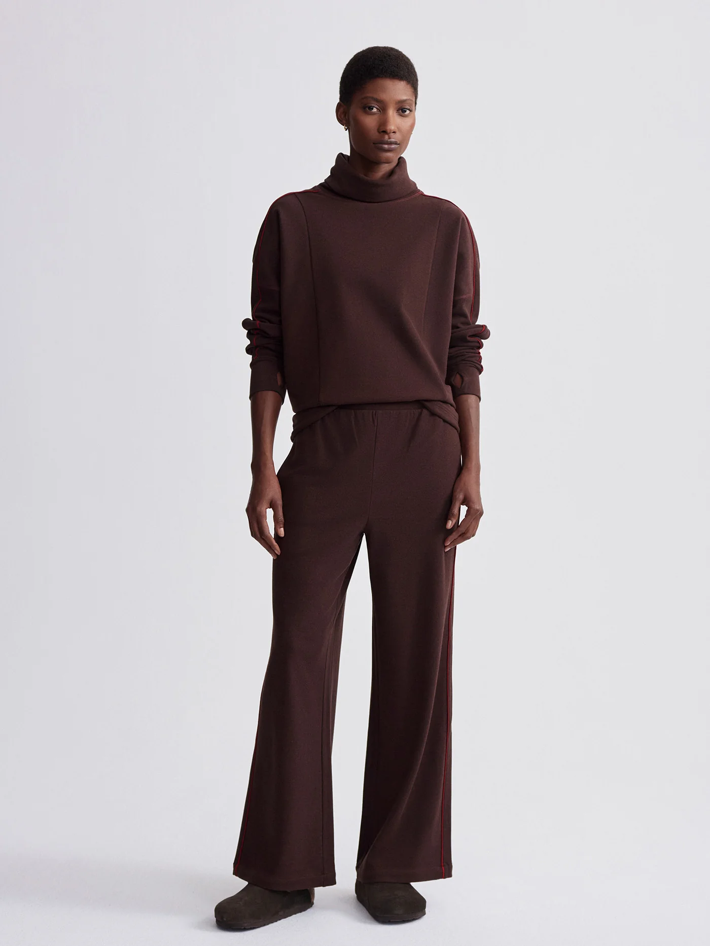 Brushed Rib Wide Leg Pant 30