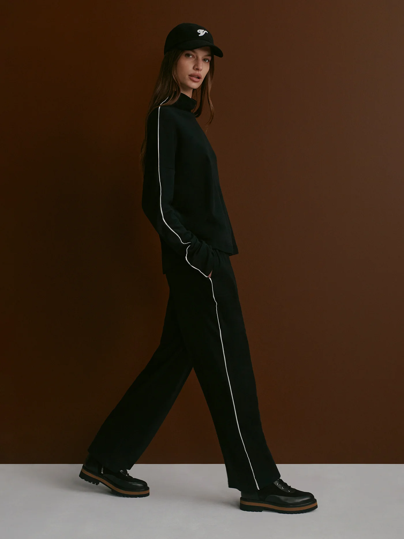 Brushed Rib Straight-Leg Pant 28