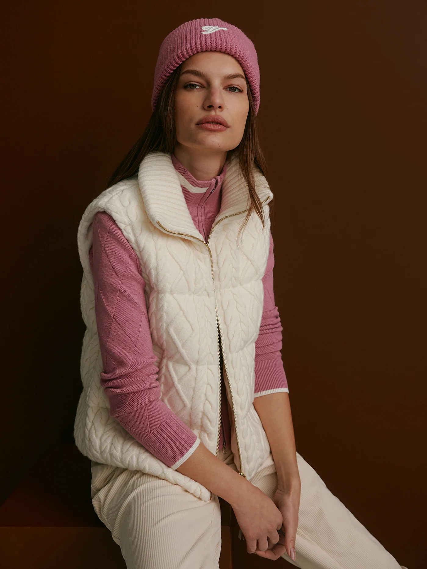 Irina Cable-Knit Gilet 1 Irina Cable-Knit Gilet