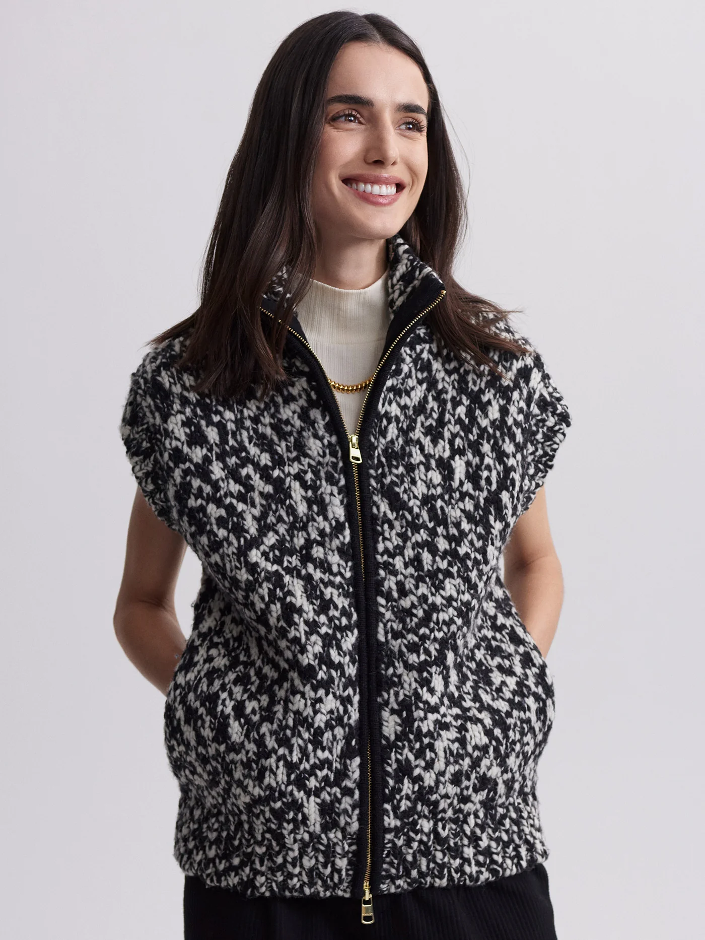 Sandy Zip Through Knit Gilet