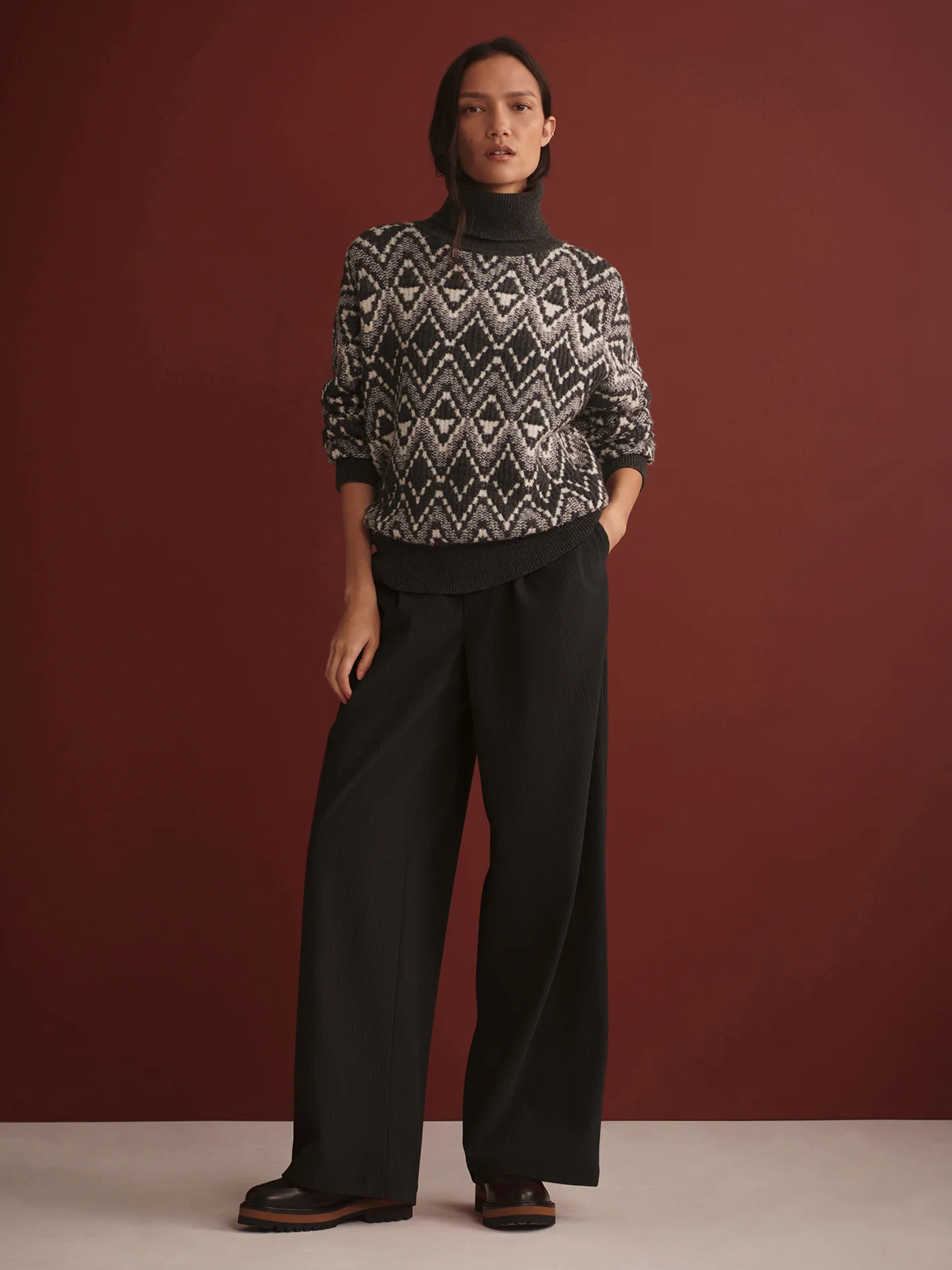 Ida Relaxed Fairisle Roll-Neck Knit 2 Ida Relaxed Fairisle Roll-Neck Knit