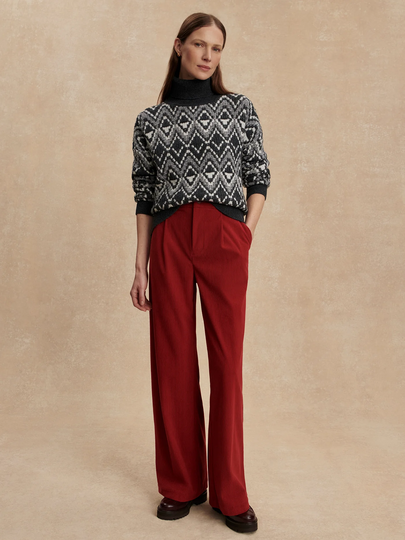 Ida Relaxed Fairisle Roll-Neck Knit 4 Ida Relaxed Fairisle Roll-Neck Knit