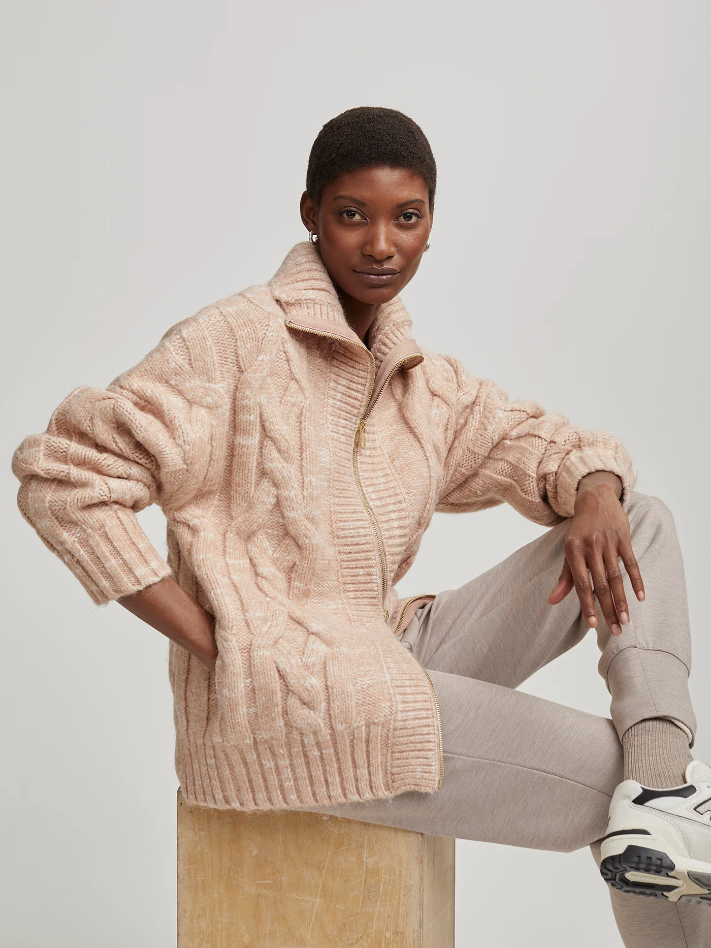 Aida Cable Knit Zip-Through Jacket 2 Aida Cable Knit Zip-Through Jacket