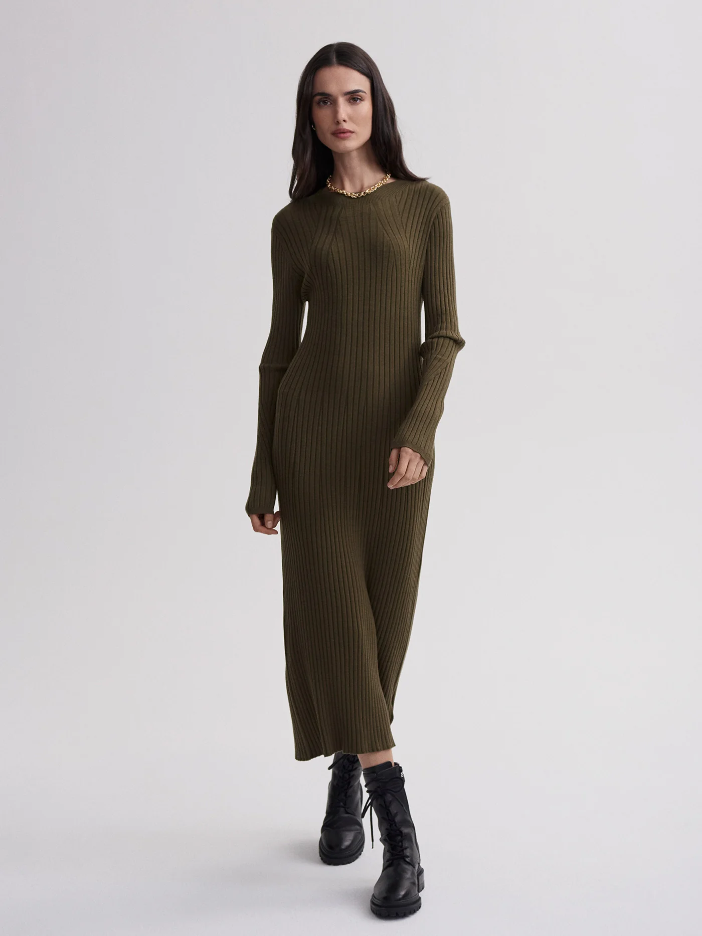Axel Rib Knit Midi Dress