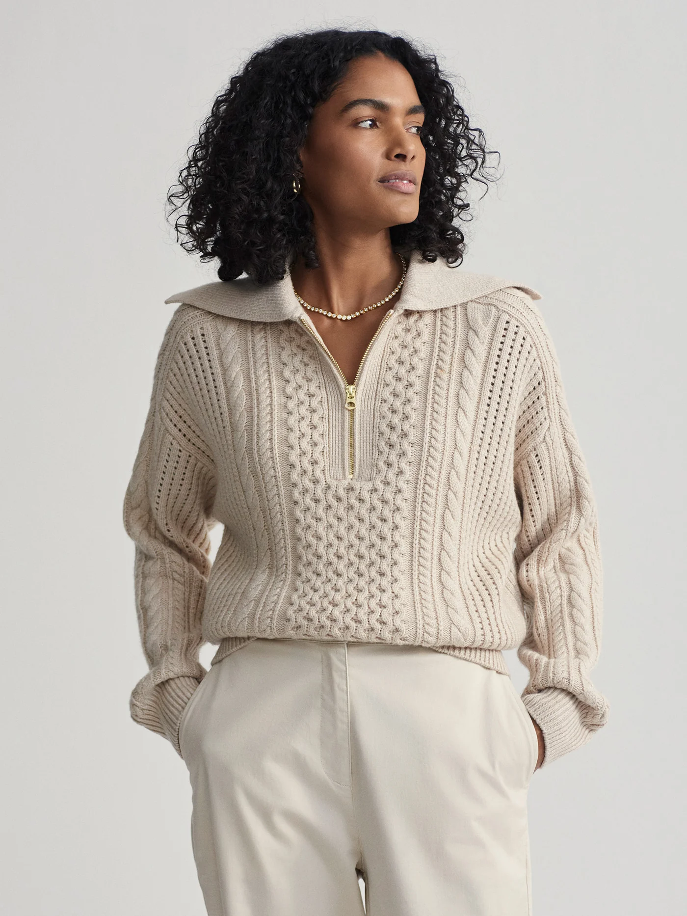 Camello Relaxed Cable Half Zip