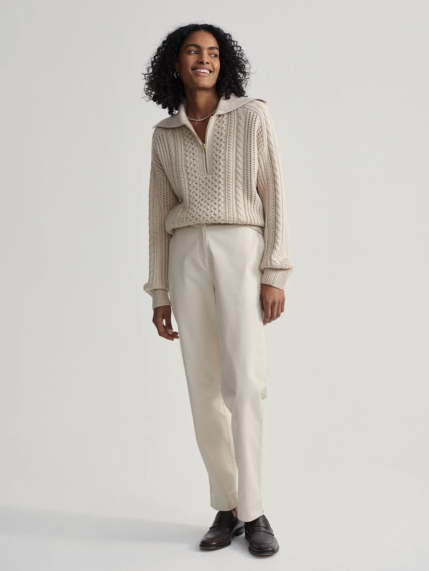 Camello Relaxed Cable Half Zip 4 Camello Relaxed Cable Half Zip