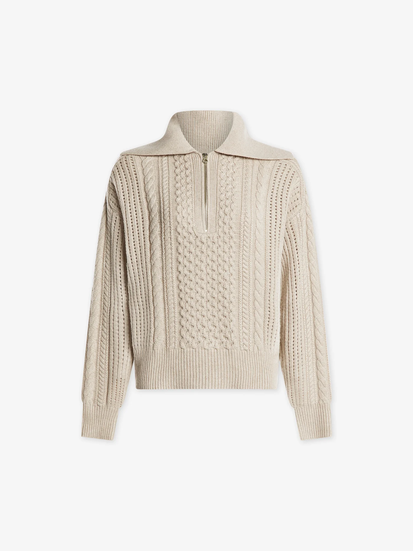 Camello Relaxed Cable Half Zip 6 Camello Relaxed Cable Half Zip