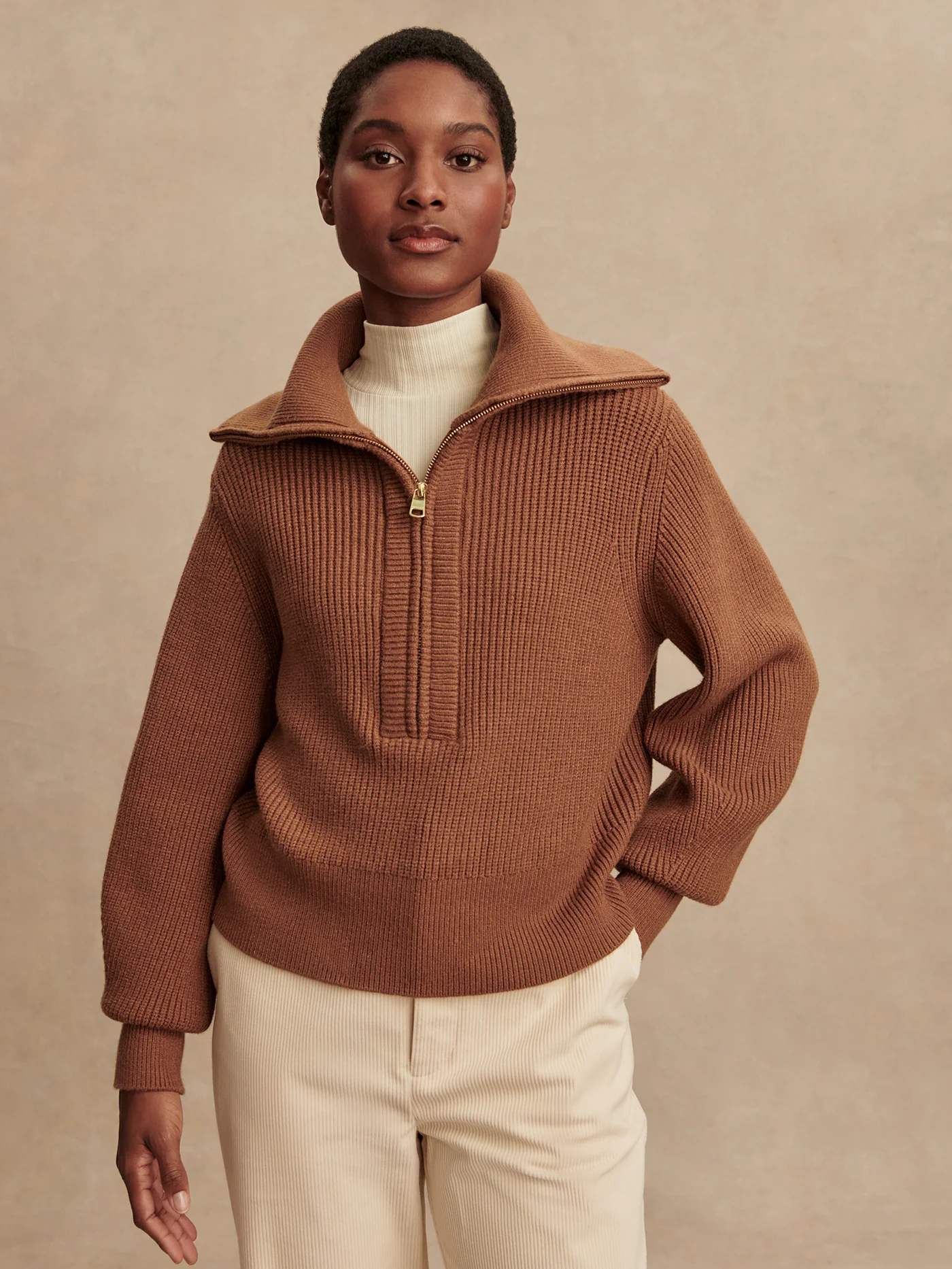 Maura Half Zip Rib Knit 2 Maura Half Zip Rib Knit