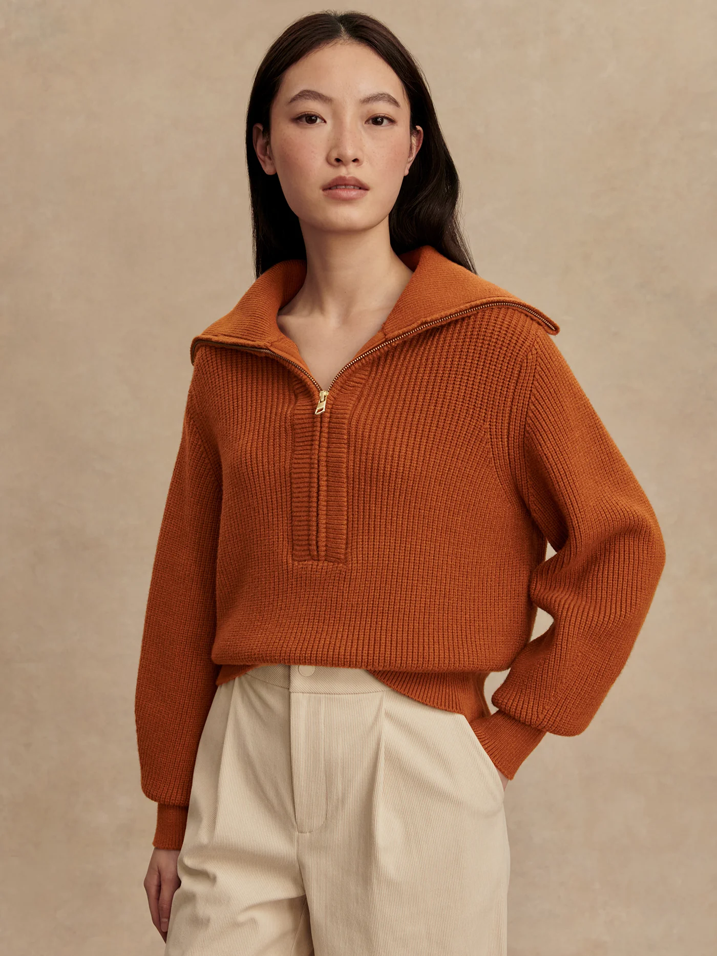 Maura Half Zip Rib Knit 20 Maura Half Zip Rib Knit