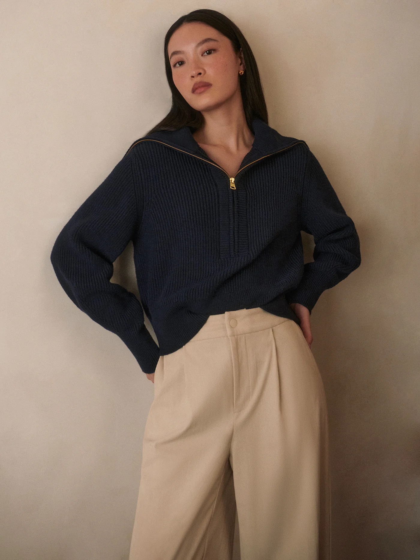 Maura Half Zip Rib Knit 26 Maura Half Zip Rib Knit