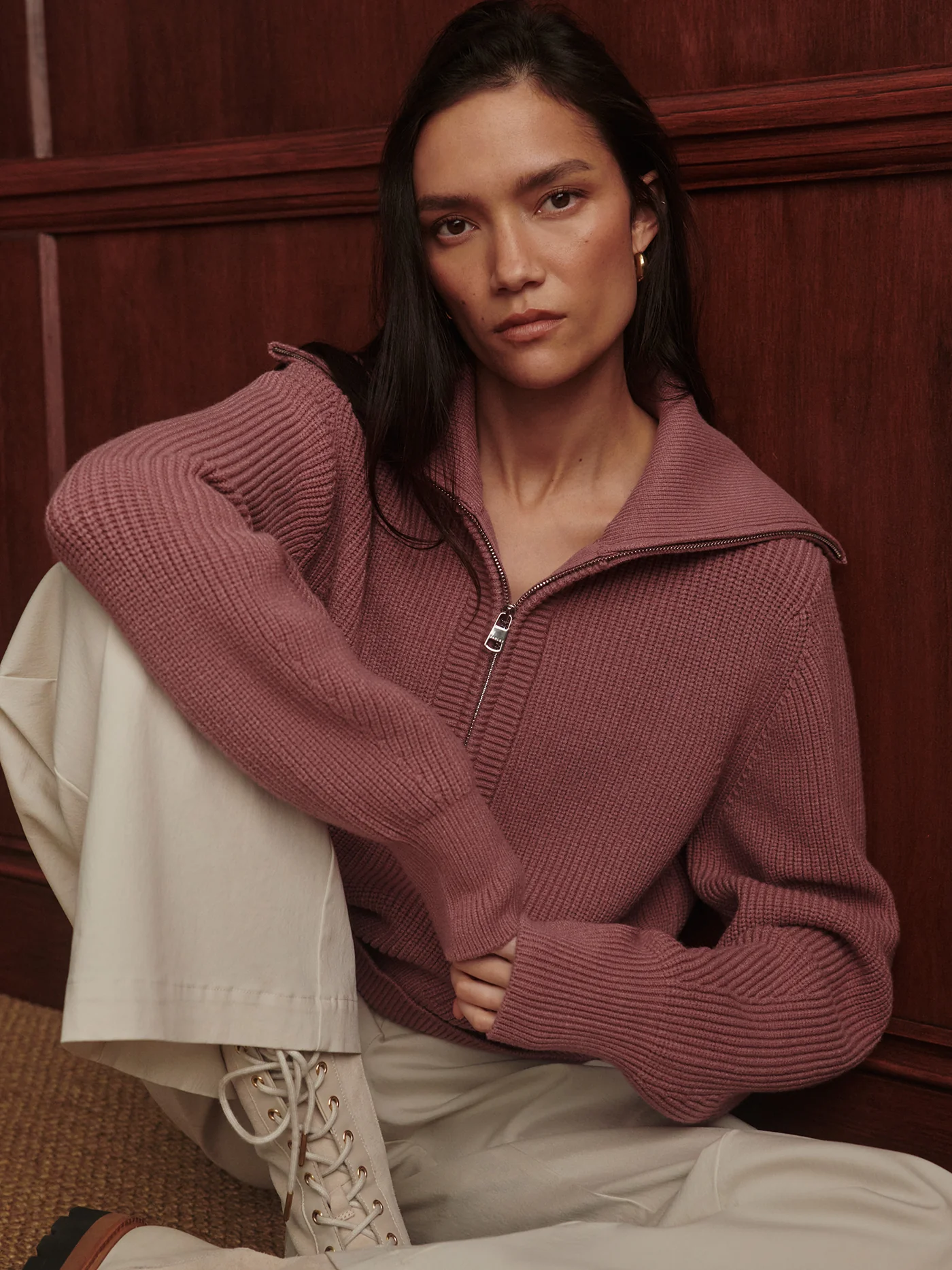 Maura Half Zip Rib Knit 35 Maura Half Zip Rib Knit