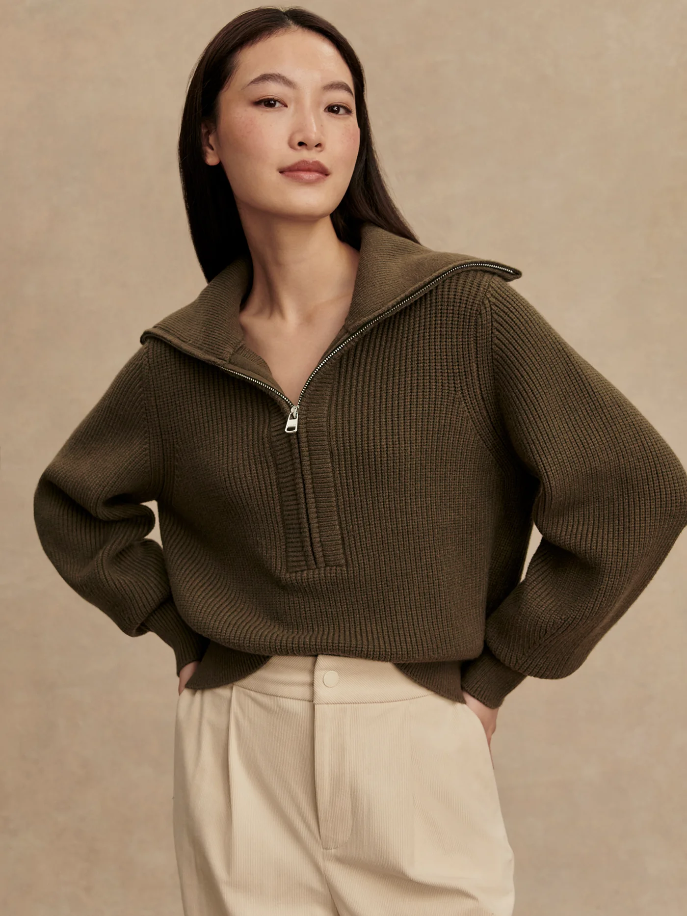 Maura Half Zip Rib Knit 8 Maura Half Zip Rib Knit