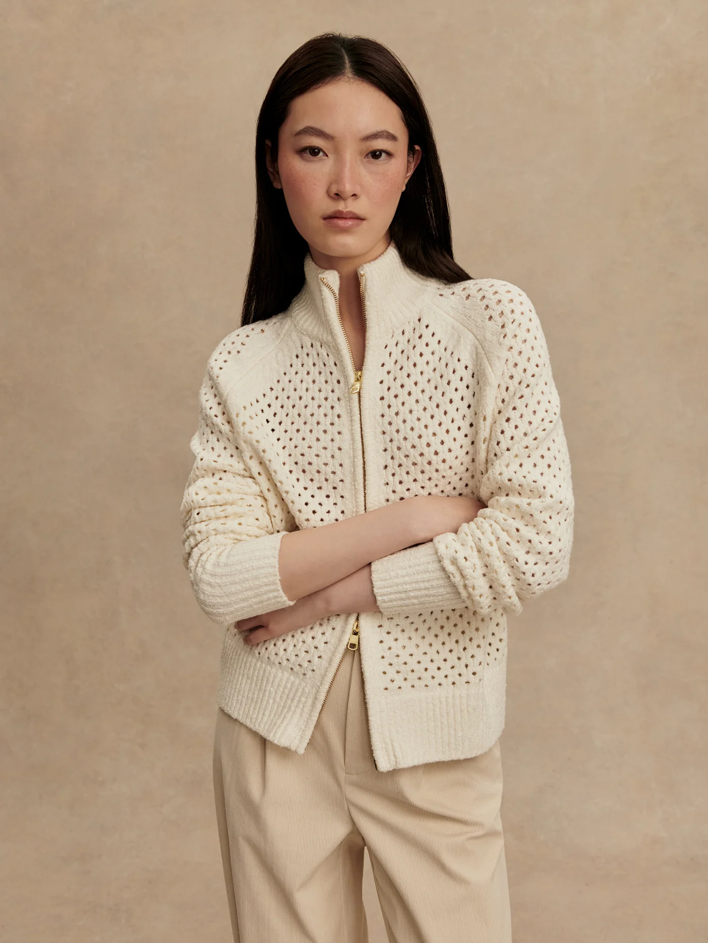 Mandy Boucle Zip-Through Knit