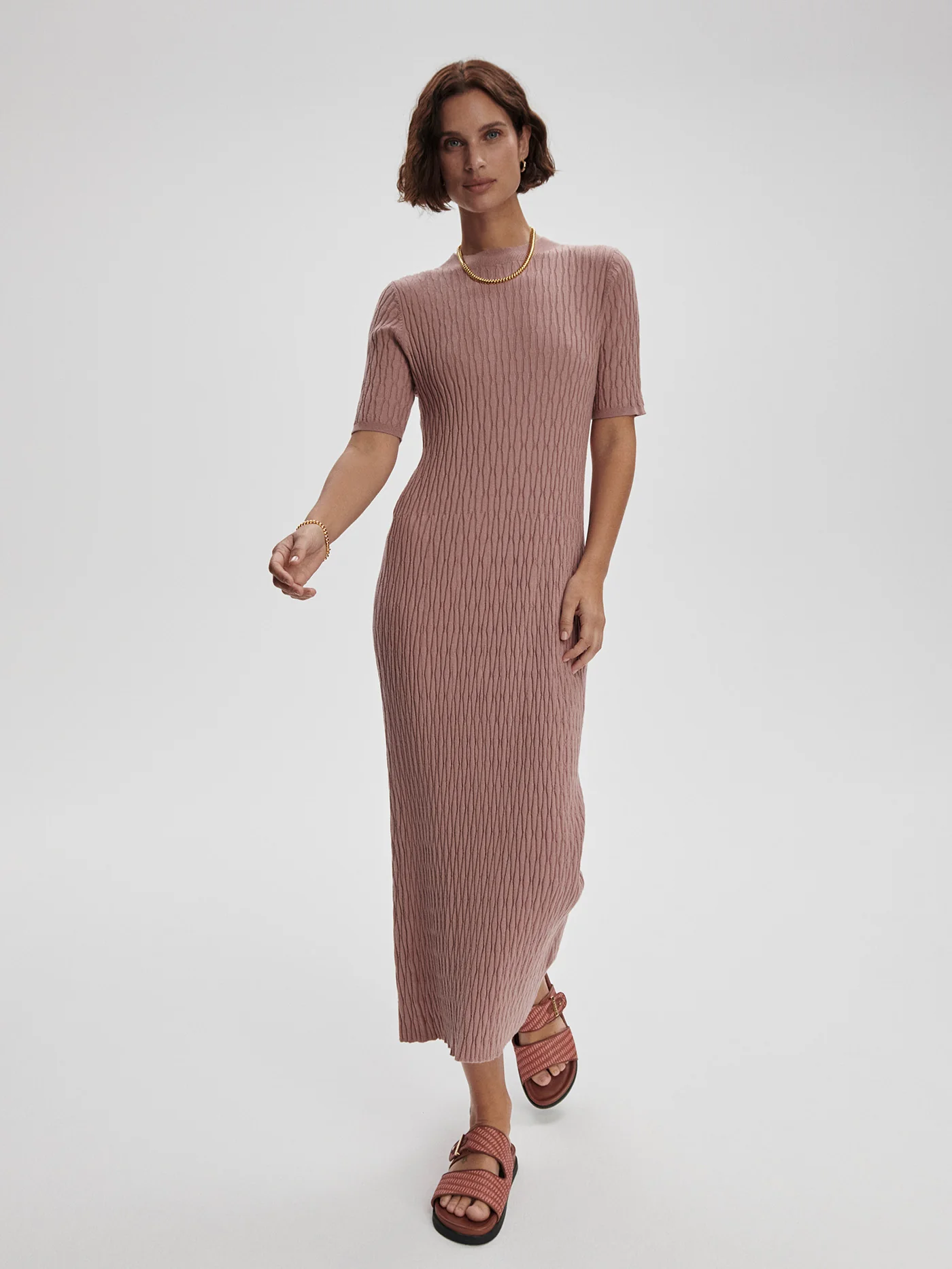 Fara Textured Knit Midi Dress 4 Fara Textured Knit Midi Dress