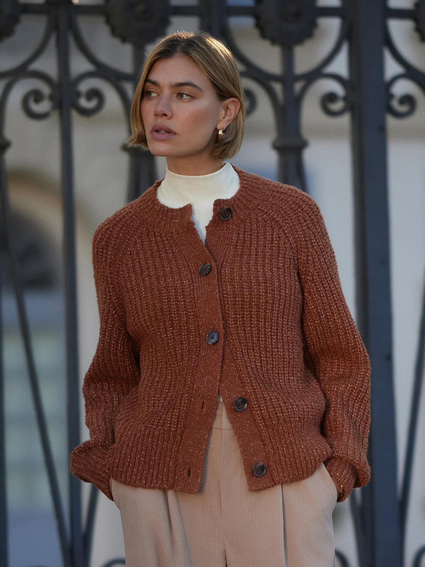 Florrie Boucle Knit Cardigan 1 Florrie Boucle Knit Cardigan