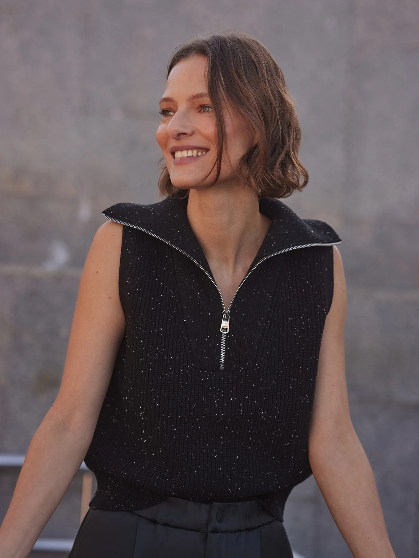 Hally Half Zip Rib Vest