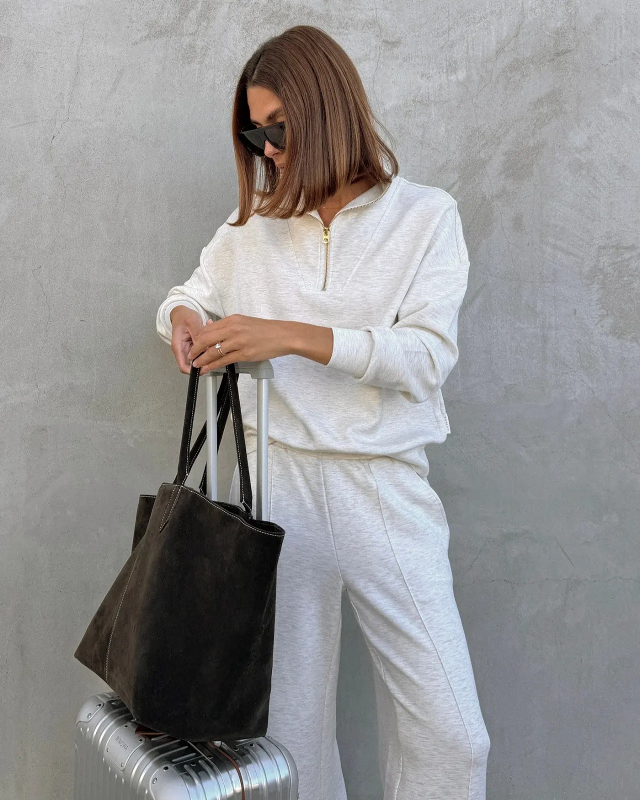 imgi 30 HERO HAWLEY HALF ZIP SWEAT IVORY MARL jthepo